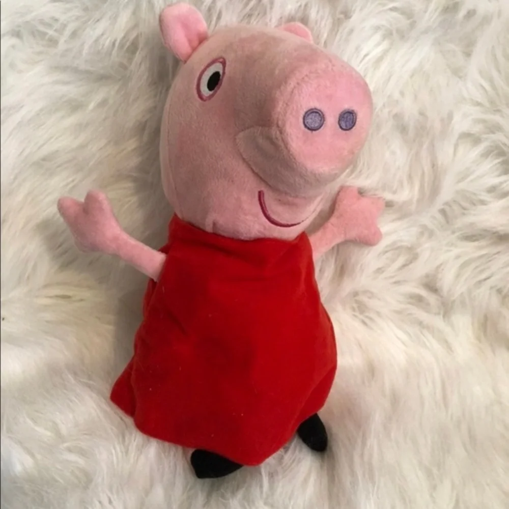 Peppa the Pig Talks Plush Stuffed Animal Pink Red 10” Long‎